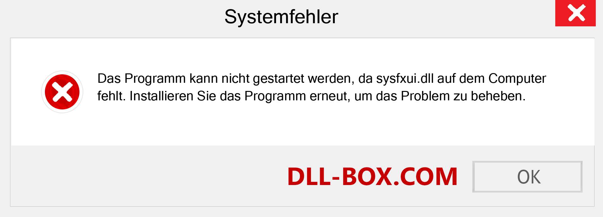 sysfxui.dll-Datei fehlt?. Download für Windows 7, 8, 10 - Fix sysfxui dll Missing Error unter Windows, Fotos, Bildern